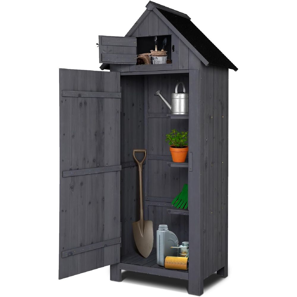 Gardening Tools Organizer - مخزن خشبي خارجي، خزانة أدوات للحديقة