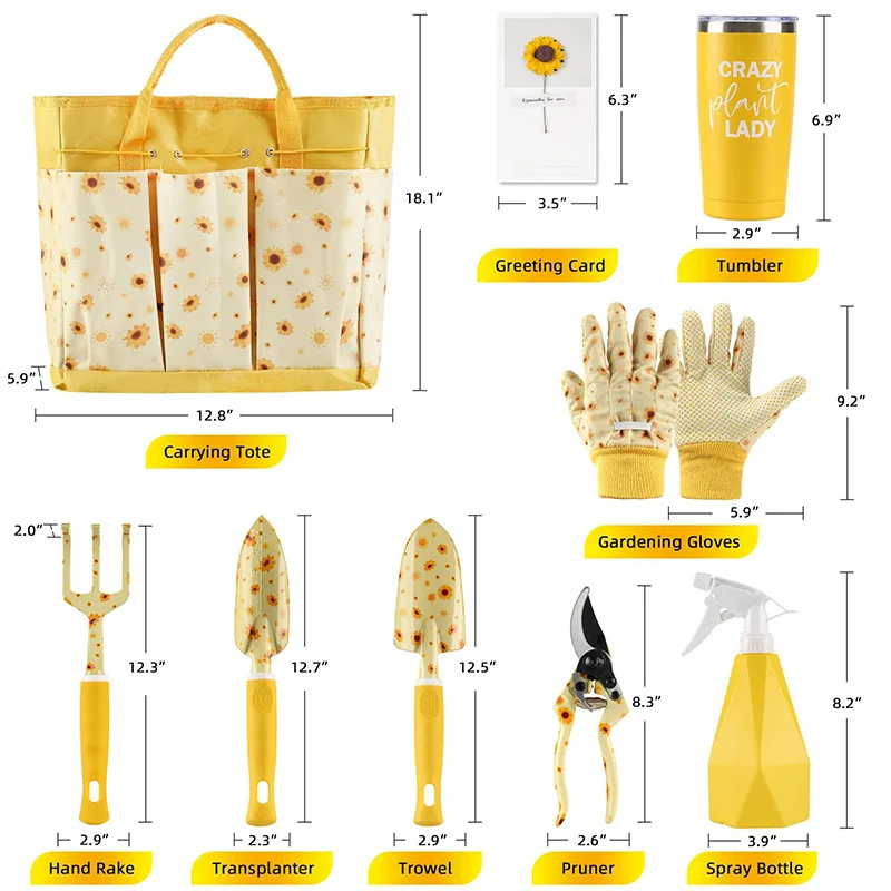 Gardening Tools Set Gift - مجموعة أدوات حدائق متينة للسيدات، هدية
