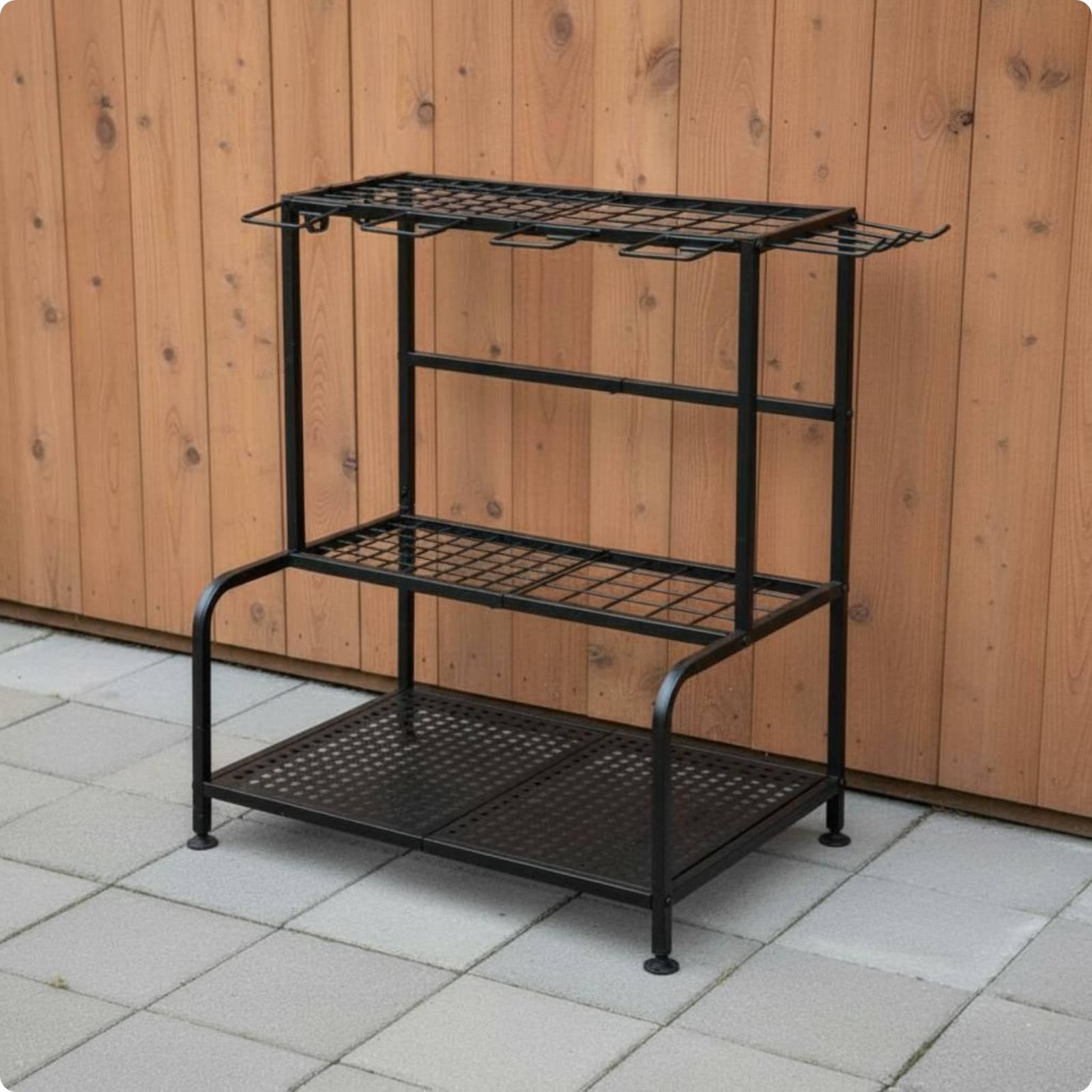 Gardening Tools Rack - رف أدوات حديقة معدني متعدد الطبقات