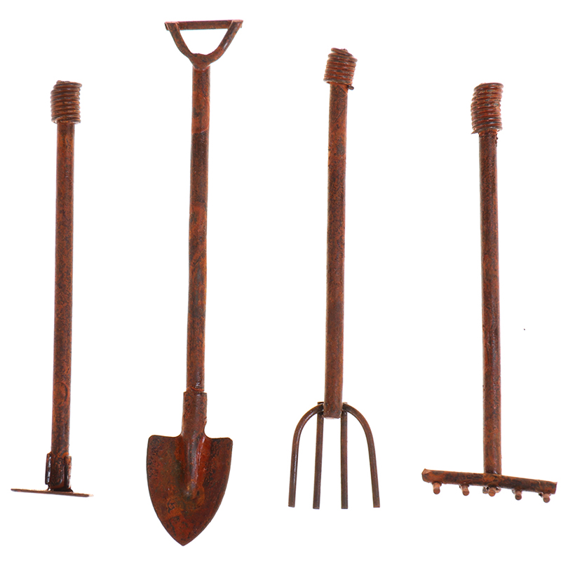 4 قطع أدوات حدائق مصغرة لبيت ا - مراجعة Gardening Tools Toys وسعره