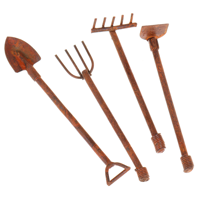 4 قطع أدوات حدائق مصغرة لبيت ا - مراجعة Gardening Tools Toys وسعره