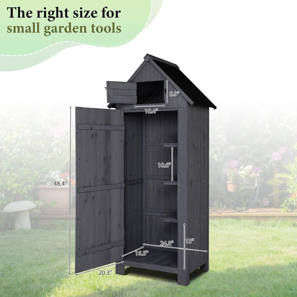 مخزن خشبي خارجي، خزانة أدوات ل - مراجعة Gardening Tools Organizer وسعره