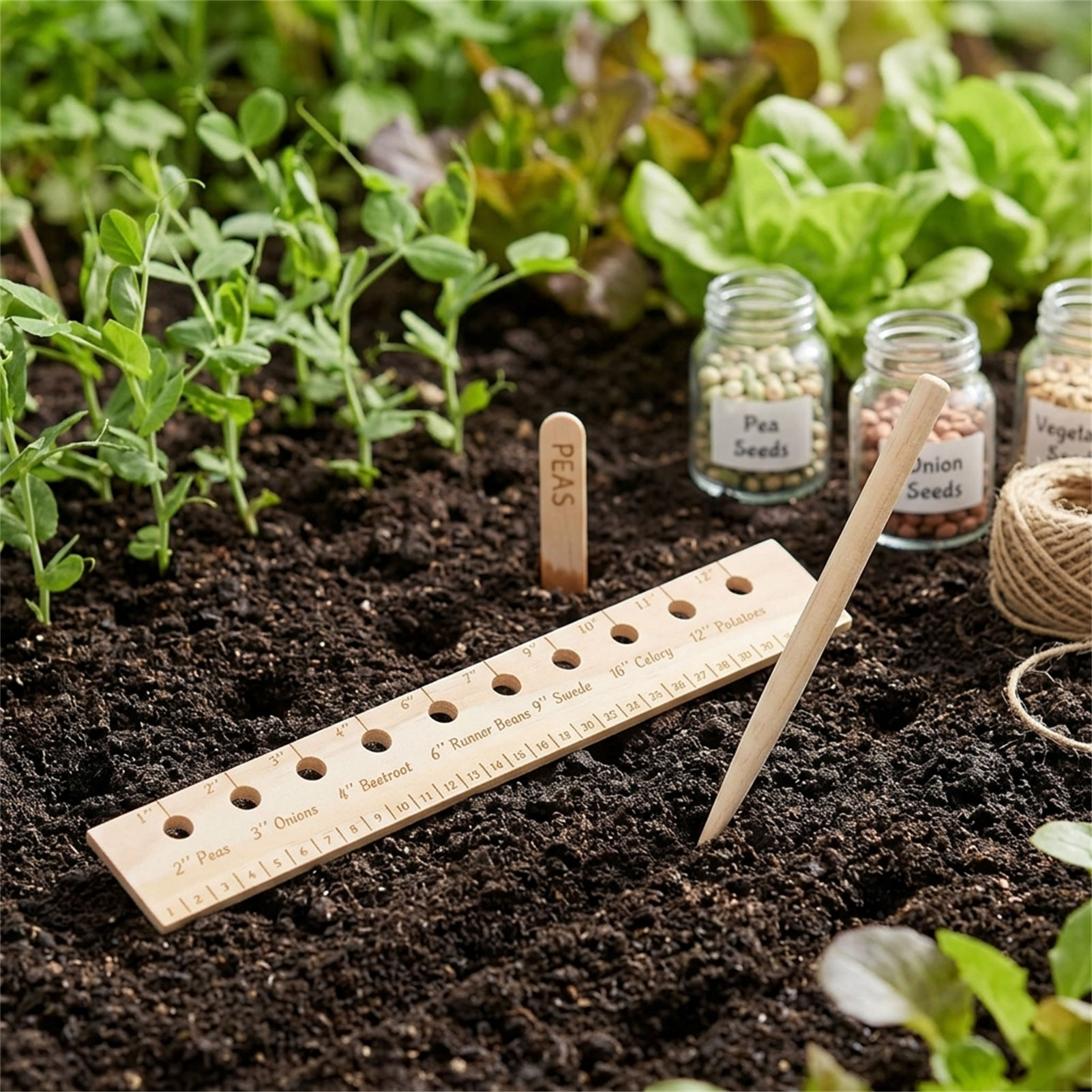 مسطرة زراعة من الخشب الصلب للم - مراجعة Gardening Tools Vegetables وسعره