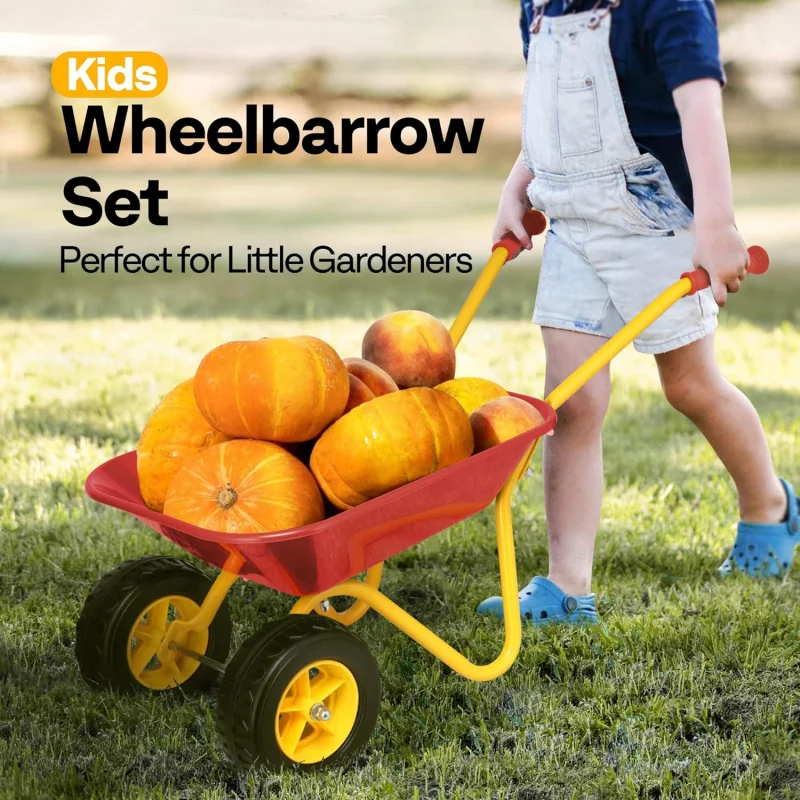 عربة يد للأطفال مع مجموعة أدوا - مراجعة Gardening Tools Set Gift وسعره